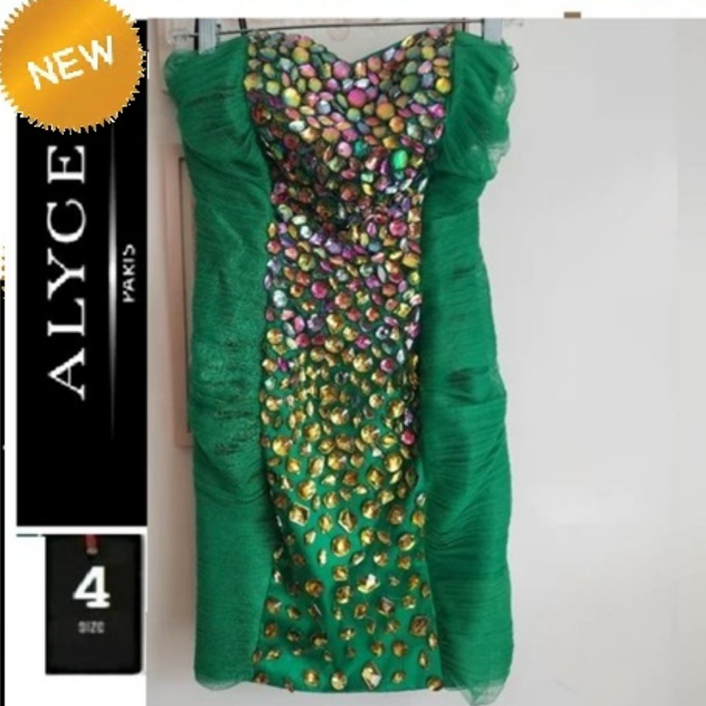 Nwt Alyce Formal Dress, Size 4, Green With Jewels